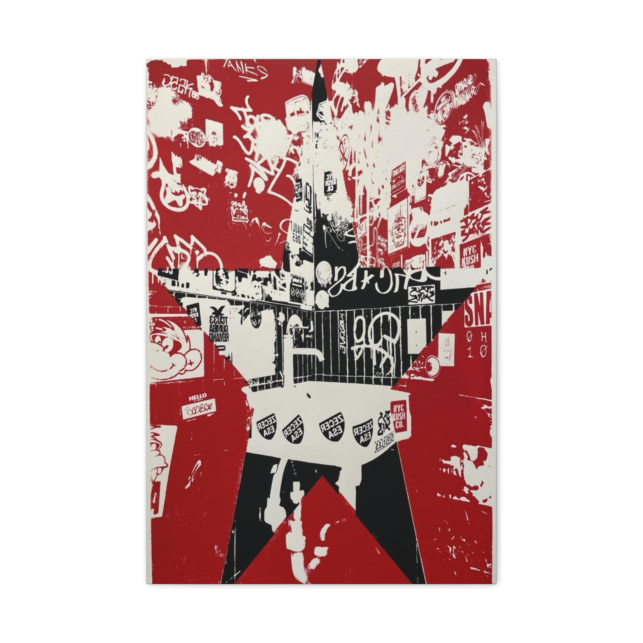 Red Star Graffiti City - Fine Art
