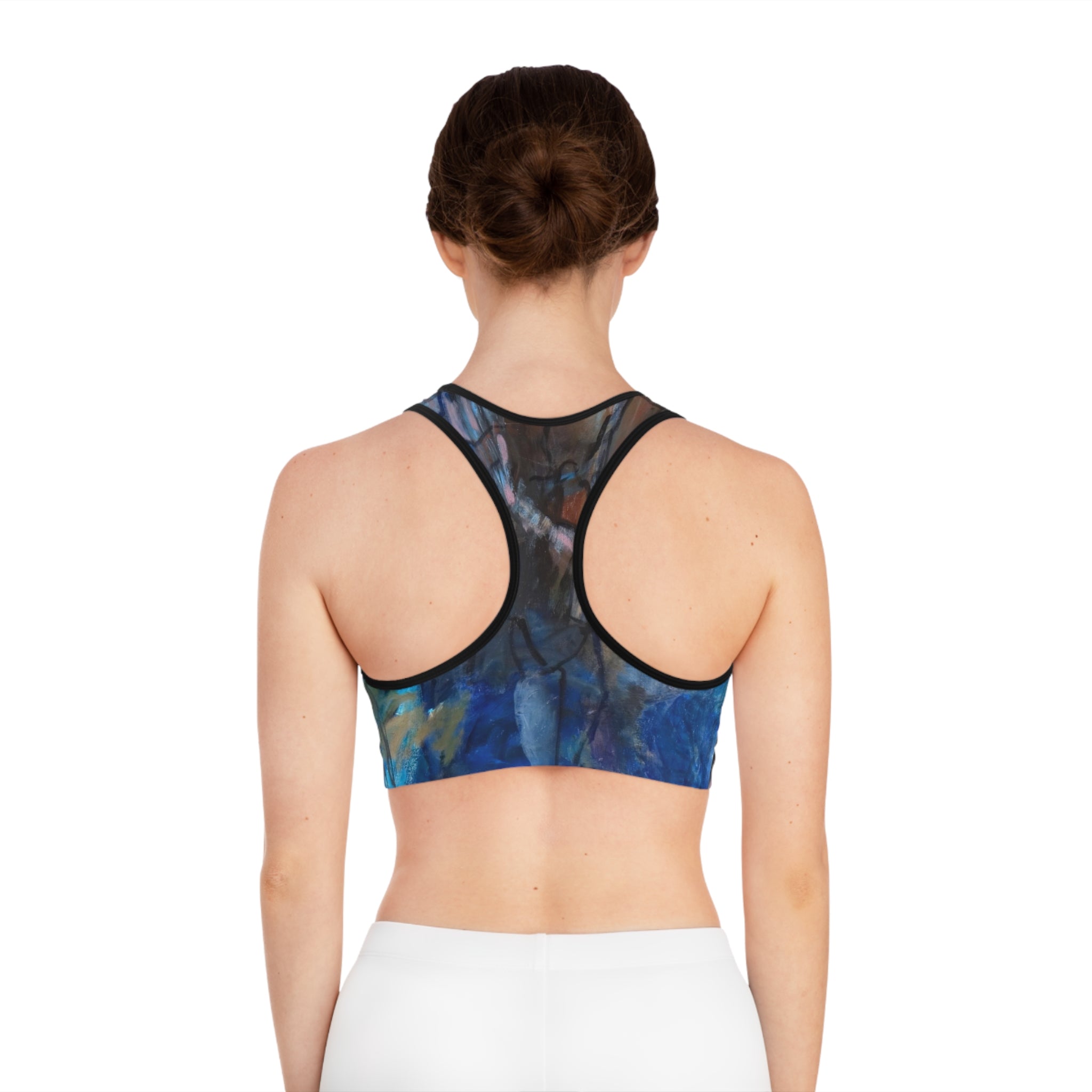 Composition In Blue - Sports Bra
