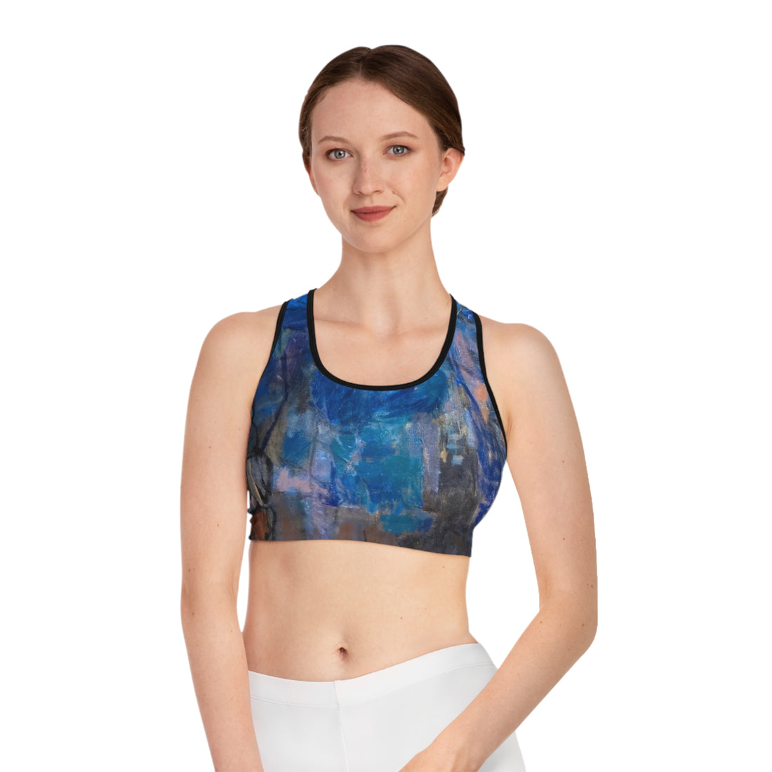 Composition In Blue - Sports Bra
