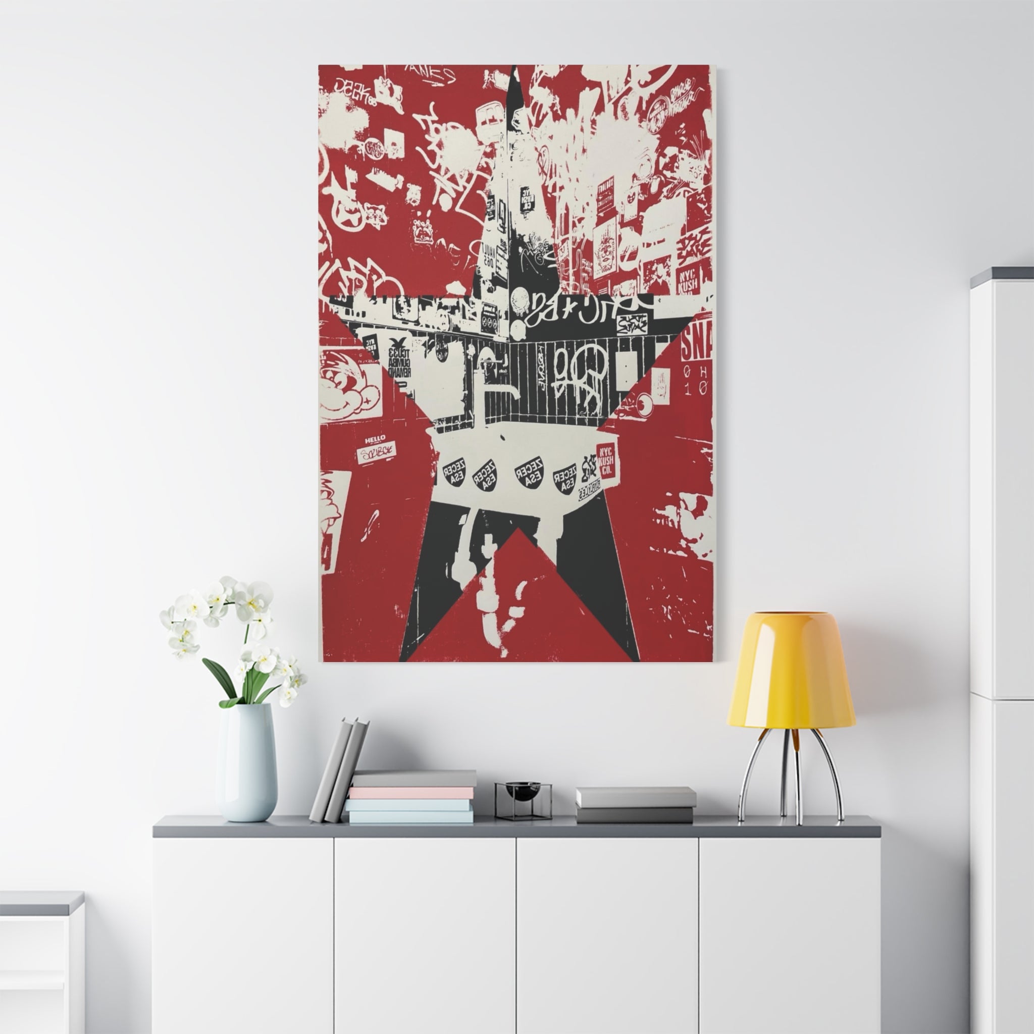 Red Star Graffiti City - Fine Art