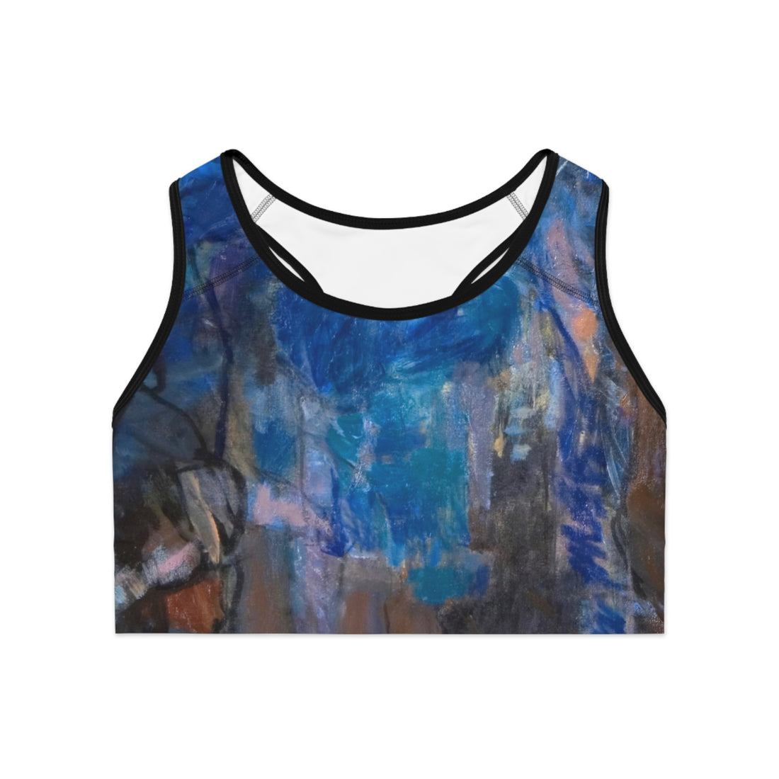 Composition In Blue - Sports Bra
