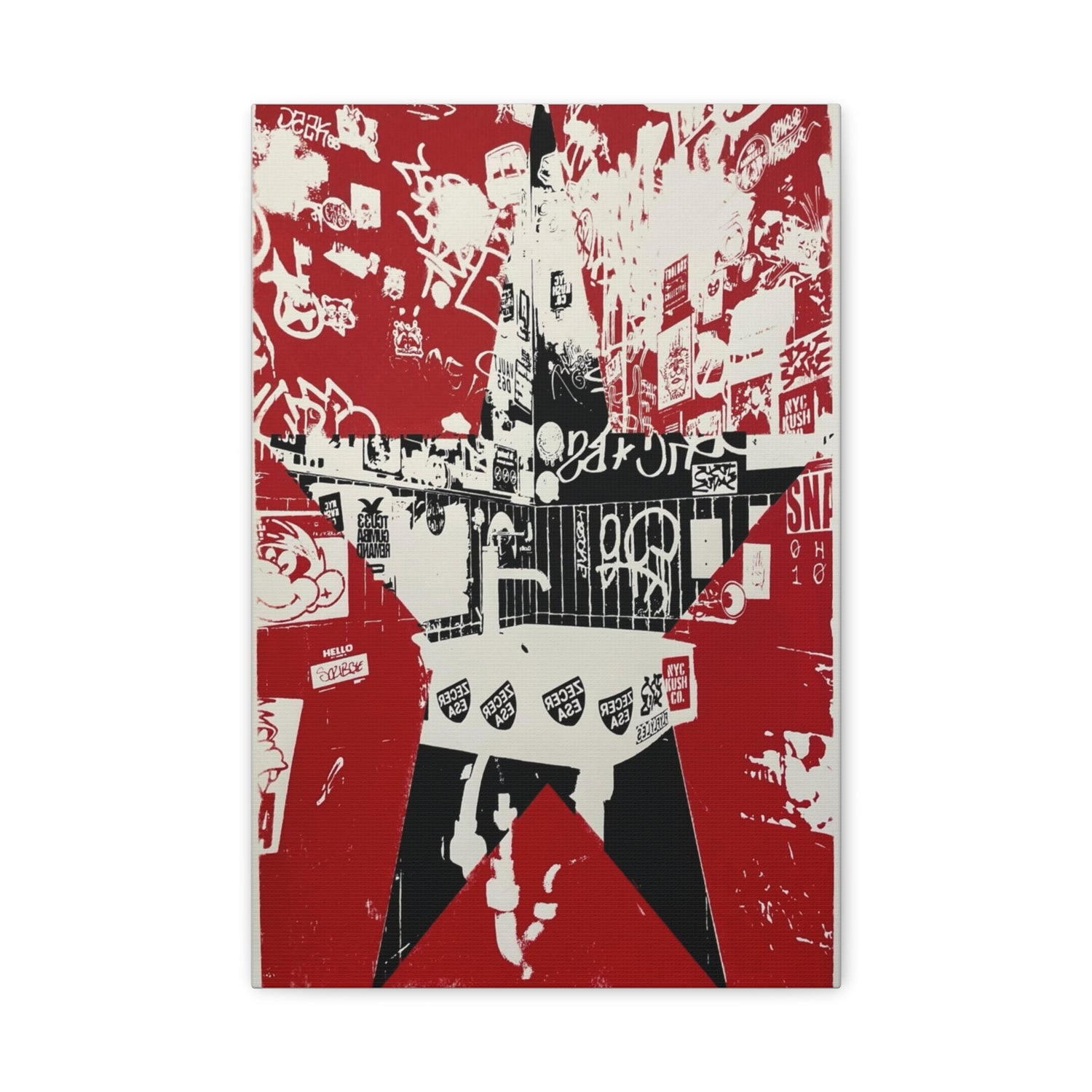 Red Star Graffiti City - Fine Art