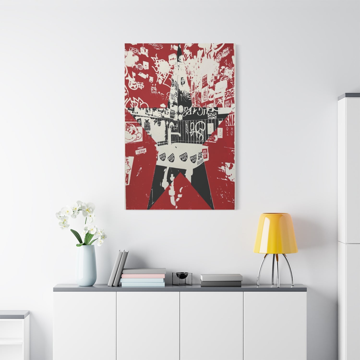 Red Star Graffiti City - Fine Art